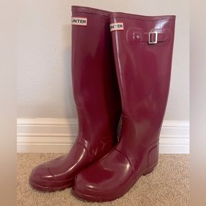 Tall Burgundy Hunter Boots